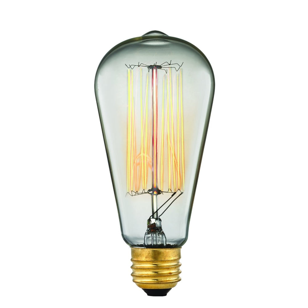 Atlas Medium Vintage ST58 Bulb E26 Base - Clear Glass, Elegant Filament for Indoor Lighting Decor LA11125-CL