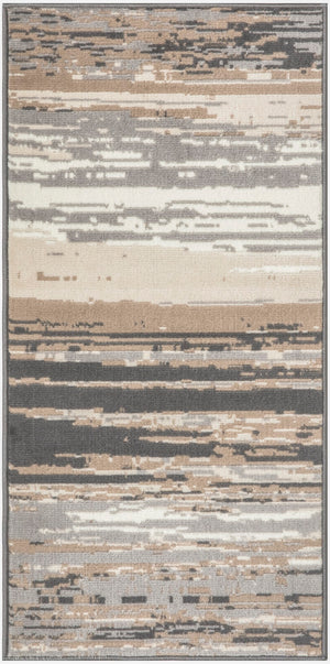 Nourison Jubilant JUB04 Machine Made Power-loomed Borderless Design Indoor Only Modern  Rug Grey Beige, Grey Beige 100% Polypropylene 99446906649