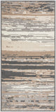 JUB04 Modern Abstract Striped Indoor Rug in Grey Beige - Durable, Low-Pile Design for Easy Care