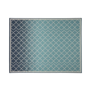 English Elm Christopher Knight Home® - MERIDIAN Blue Ombre Polypropylene Area Rug 7'10" x 10' Machine-Woven 4mm Pile Durable Style 65863.00