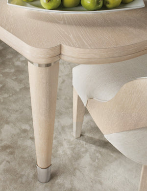 Hooker Furniture Nouveau Chic Rectangle Dining Table With Sandstone Oak Veneer, Scalloped Ends & 22" Leaf For 6–8 6500-75200-80