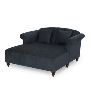 English Elm Christopher Knight Home® - Loveseat Double Chaise Lounge - Luxurious Charcoal Upholstered Seating With Accent Pillows & Style 68104.00AFCHAR_68104.00BFCHAR