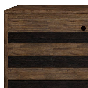 English Elm Clarkson Solid Acacia Sideboard Buffet in Rustic Aged Brown — 3 Drawers, 2 Adjustable Shelves, Mid-Century Storage B136P158777