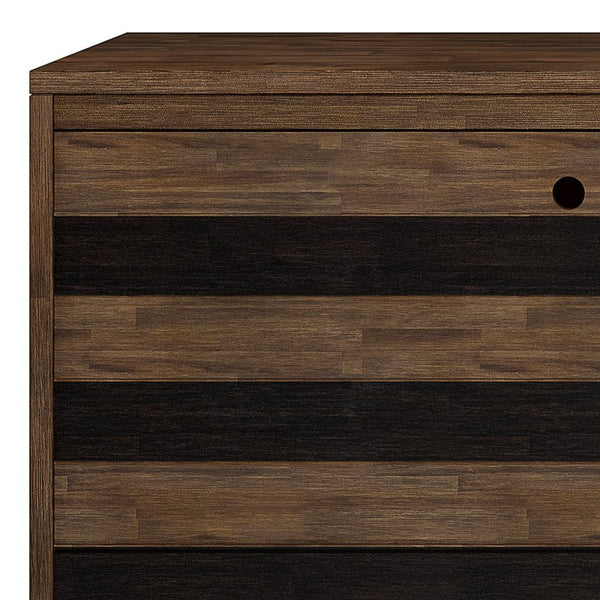 English Elm Clarkson Solid Acacia Sideboard Buffet in Rustic Aged Brown — 3 Drawers, 2 Adjustable Shelves, Mid-Century Storage B136P158777