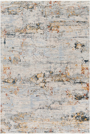 Livabliss Laila Machine Woven Polyester Area Rug with Fringe Trim for Living and Dining Rooms Pale Blue, Dark 6'7" x 9'6" LAA2300-6796