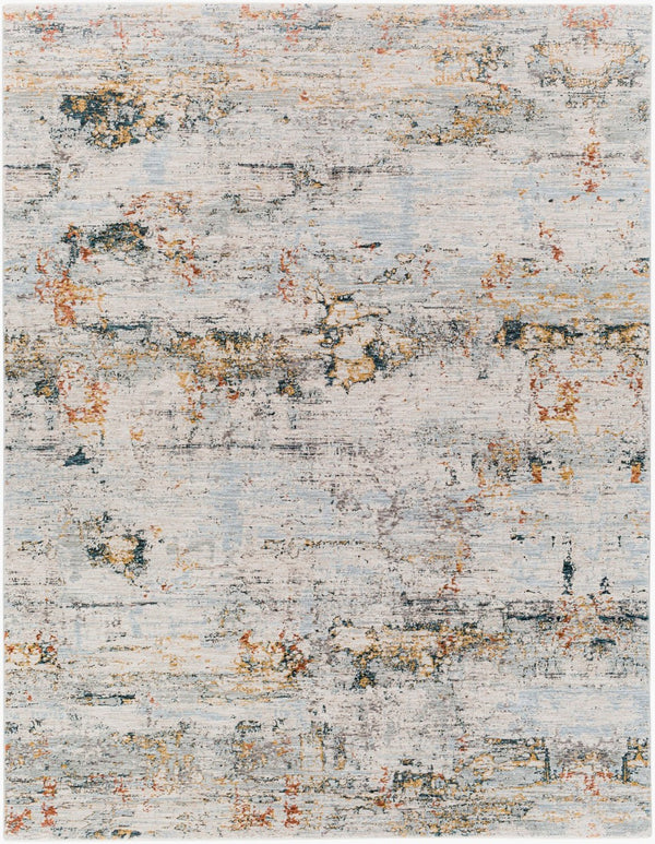 Livabliss Laila Machine Woven Polyester Area Rug with Fringe Trim for Living and Dining Rooms Pale Blue, Dark 7'10" x 10'2" LAA2300-710103
