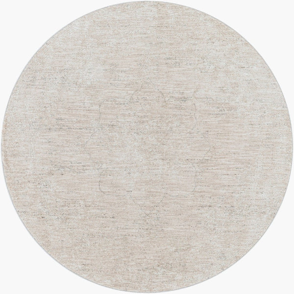 Livabliss Laila Traditional Polyester Area Rug Turkish High Low Pile for Living or Dining Rooms Olive, Light Gr 5'3" x 5'3" LAA2301-53RD