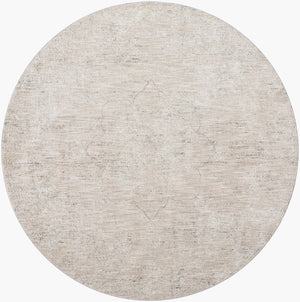 Livabliss Laila Traditional Polyester Area Rug Turkish High Low Pile for Living or Dining Rooms Olive, Light Gr 6'7" x 6'7" LAA2301-67RD