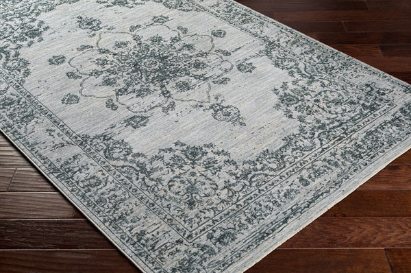 Livabliss Laila Traditional High Low Pile Area Rug Woven in Turkey for Formal Living Rooms Dark Blue, Teal 5' x 7'5" LAA2302-575