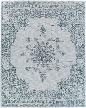 Livabliss Laila Traditional High Low Pile Area Rug Woven in Turkey for Formal Living Rooms Dark Blue, Teal 7'10" x 10'2" LAA2302-710103