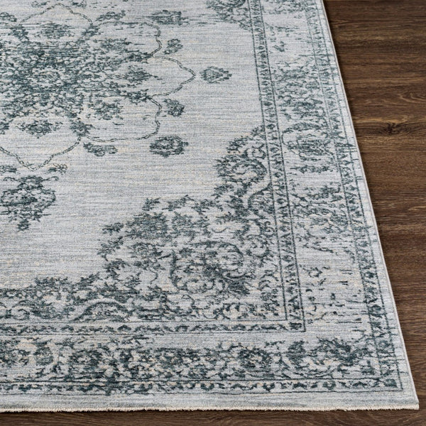 Livabliss Laila Traditional High Low Pile Area Rug Woven in Turkey for Formal Living Rooms Dark Blue, Teal 5' x 7'5" LAA2302-575