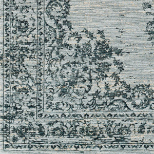Livabliss Laila Traditional High Low Pile Area Rug Woven in Turkey for Formal Living Rooms Dark Blue, Teal 5' x 7'5" LAA2302-575