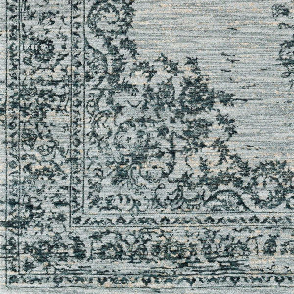 Livabliss Laila Traditional High Low Pile Area Rug Woven in Turkey for Formal Living Rooms Dark Blue, Teal 5' x 7'5" LAA2302-575