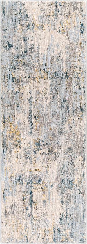 Livabliss Laila Large Polyester Area Rug with Fringe Minimalist Modern Style for Living Rooms Pale Blue, Dark 2'7" x 10' LAA2303-2710
