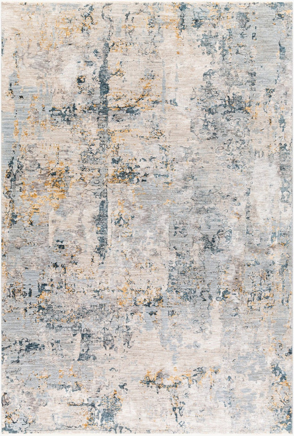 Livabliss Laila Large Polyester Area Rug with Fringe Minimalist Modern Style for Living Rooms Pale Blue, Dark 6'7" x 9'6" LAA2303-6796