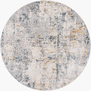 Livabliss Laila Large Polyester Area Rug with Fringe Minimalist Modern Style for Living Rooms Pale Blue, Dark 7'10" x 7'10" LAA2303-710RD
