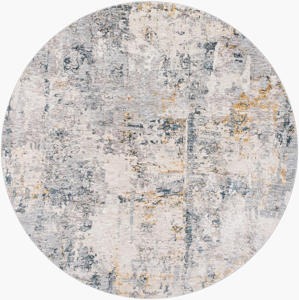 Livabliss Laila Large Polyester Area Rug with Fringe Minimalist Modern Style for Living Rooms Pale Blue, Dark 7'10" x 7'10" LAA2303-710RD