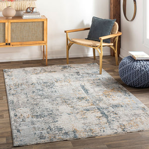 Livabliss Laila Large Polyester Area Rug with Fringe Minimalist Modern Style for Living Rooms Pale Blue, Dark 7'10" x 7'10" LAA2303-710RD