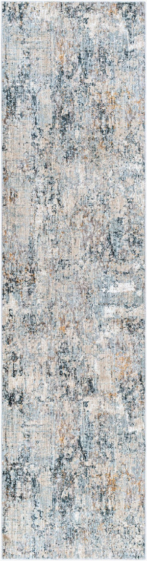 Livabliss Laila Machine Woven Polyester Area Rug with Fringe Minimalist Style for Living Rooms Pale Blue, Dark 2'7" x 10' LAA2305-2710
