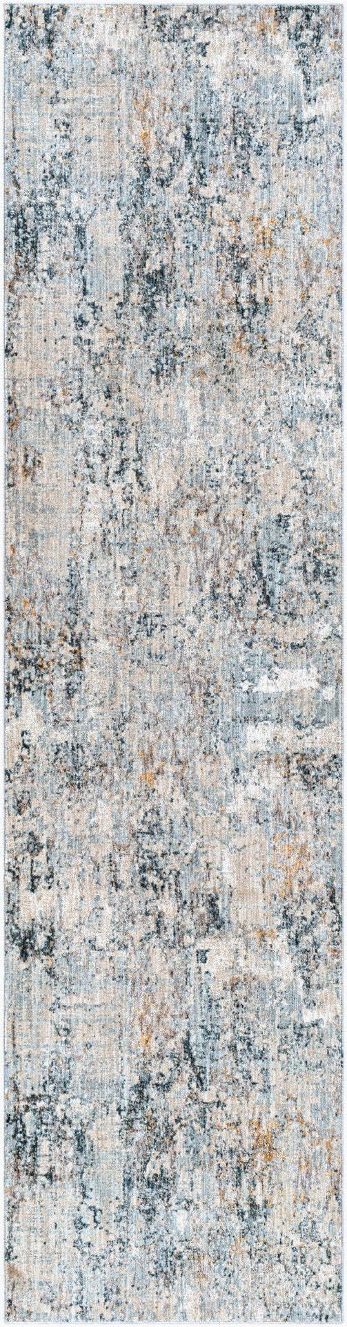 Livabliss Laila Machine Woven Polyester Area Rug with Fringe Minimalist Style for Living Rooms Pale Blue, Dark 2'7" x 10' LAA2305-2710