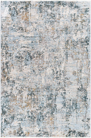 Livabliss Laila Machine Woven Polyester Area Rug with Fringe Minimalist Style for Living Rooms Pale Blue, Dark 2'7" x 3'11" LAA2305-274