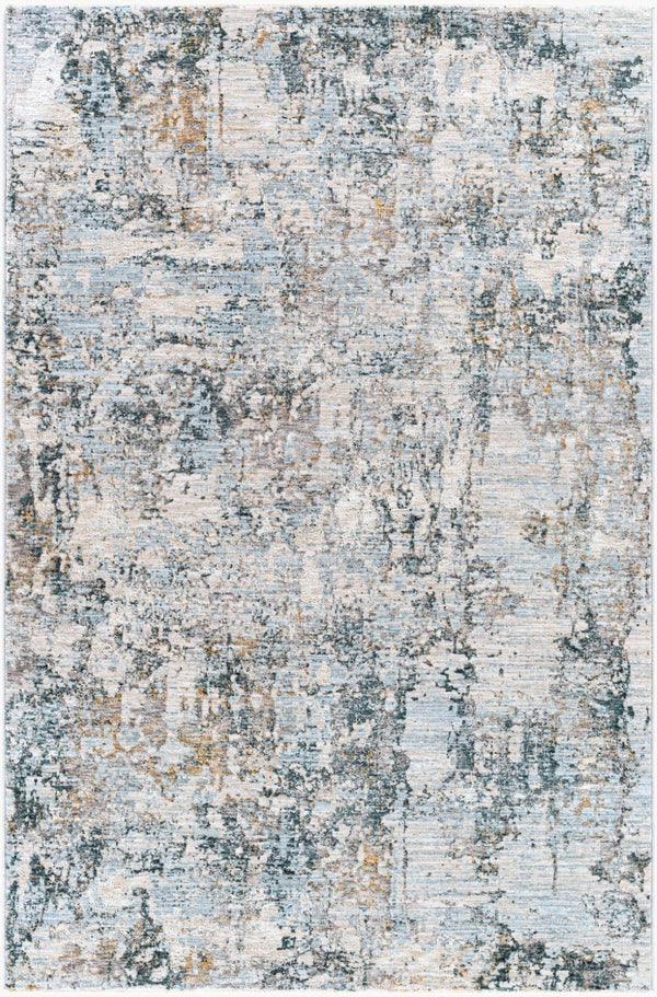 Livabliss Laila Machine Woven Polyester Area Rug with Fringe Minimalist Style for Living Rooms Pale Blue, Dark 2'7" x 3'11" LAA2305-274