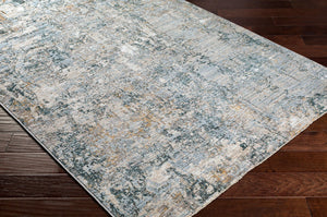 Livabliss Laila Machine Woven Polyester Area Rug with Fringe Minimalist Style for Living Rooms Pale Blue, Dark 6'7" x 6'7" LAA2305-67RD