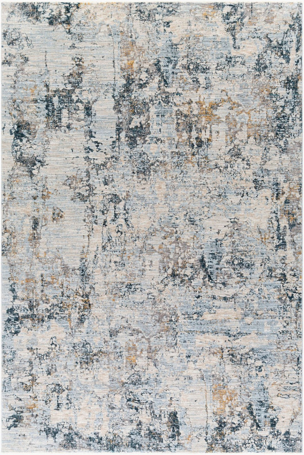 Livabliss Laila Machine Woven Polyester Area Rug with Fringe Minimalist Style for Living Rooms Pale Blue, Dark 6'7" x 9'6" LAA2305-6796