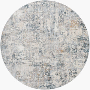 Livabliss Laila Machine Woven Polyester Area Rug with Fringe Minimalist Style for Living Rooms Pale Blue, Dark 6'7" x 6'7" LAA2305-67RD