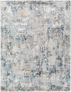 Livabliss Laila Machine Woven Polyester Area Rug with Fringe Minimalist Style for Living Rooms Pale Blue, Dark 7'10" x 10'2" LAA2305-710103