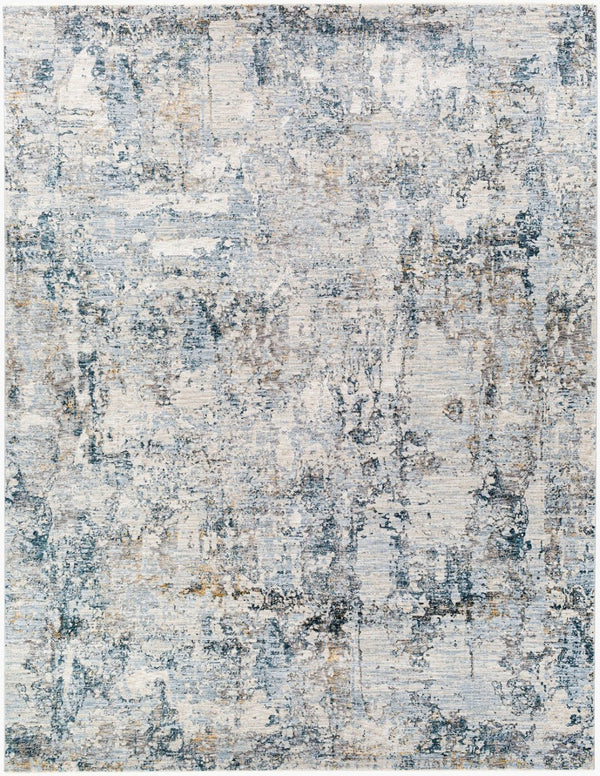 Livabliss Laila Machine Woven Polyester Area Rug with Fringe Minimalist Style for Living Rooms Pale Blue, Dark 7'10" x 10'2" LAA2305-710103