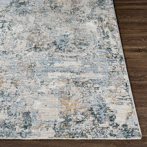 Livabliss Laila Machine Woven Polyester Area Rug with Fringe Minimalist Style for Living Rooms Pale Blue, Dark 6'7" x 6'7" LAA2305-67RD