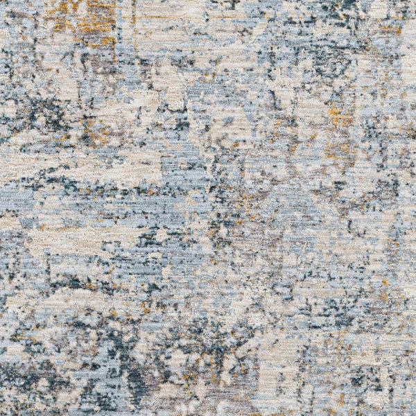 Livabliss Laila Machine Woven Polyester Area Rug with Fringe Minimalist Style for Living Rooms Pale Blue, Dark 6'7" x 6'7" LAA2305-67RD