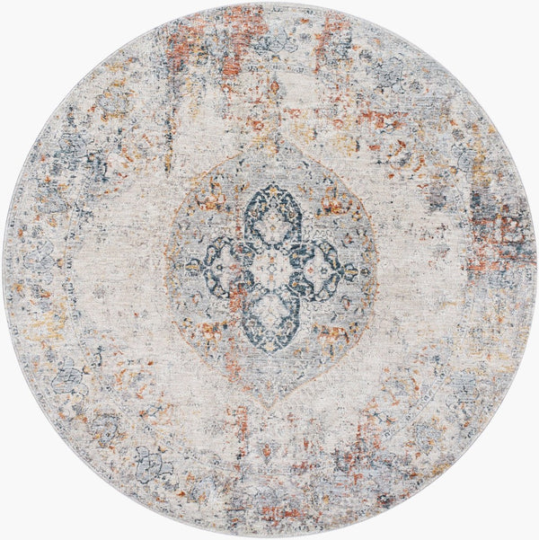 Livabliss Laila Medallion Area Rug with Tassel Fringe Polyester Woven Square Living Room Accent Rust, Teal 6'7" x 6'7" LAA2306-67RD