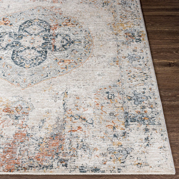 Livabliss Laila Medallion Area Rug with Tassel Fringe Polyester Woven Square Living Room Accent Rust, Teal 7'10" x 7'10" LAA2306-710RD