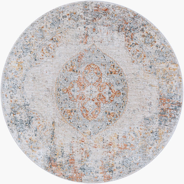 Livabliss Laila Traditional Area Rug with High Low Pile Woven in Turkey for Large Living Spaces Rust, Teal 6'7" x 6'7" LAA2307-67RD