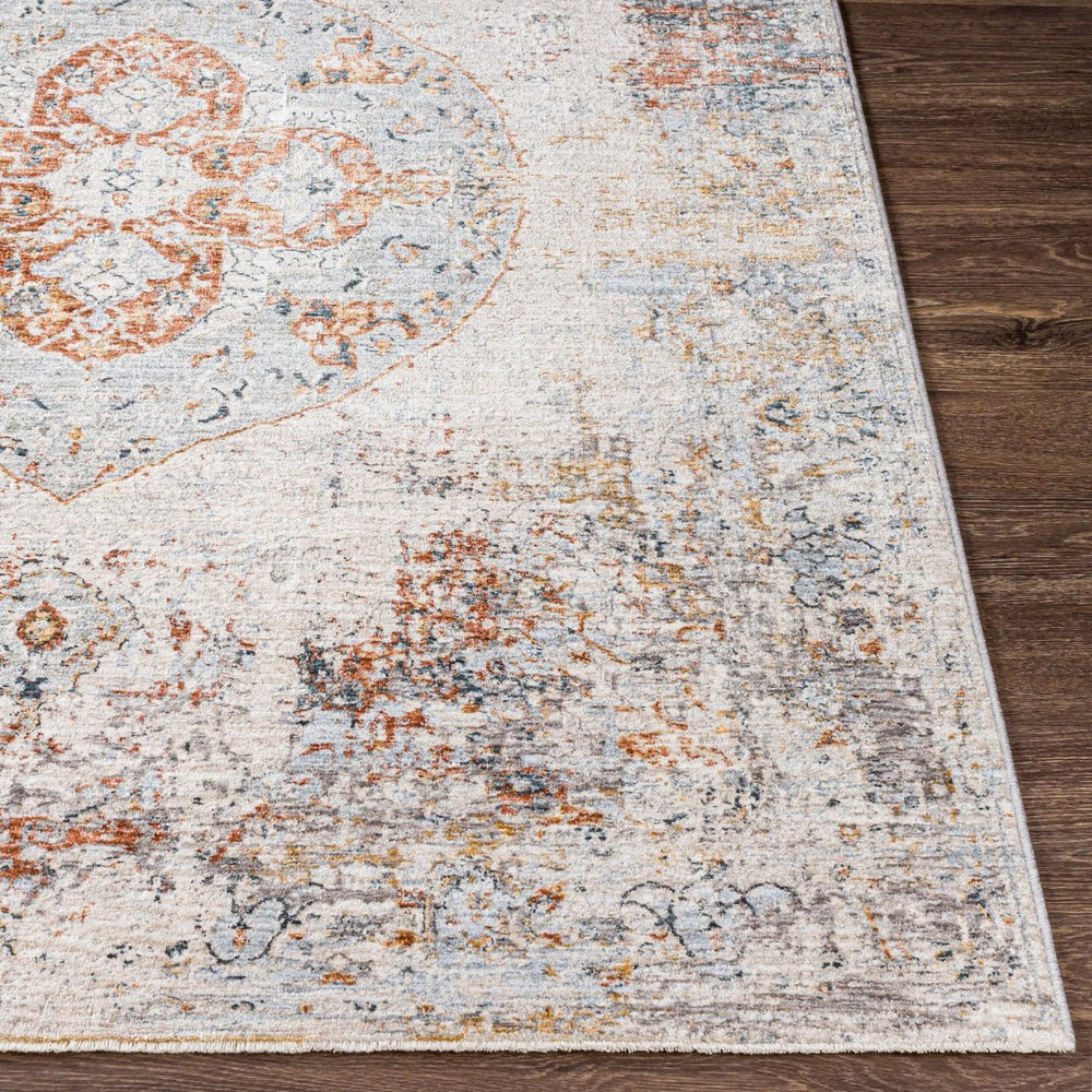Livabliss Laila Traditional Area Rug with High Low Pile Woven in Turkey for Large Living Spaces Rust, Teal 6'7" x 6'7" LAA2307-67RD
