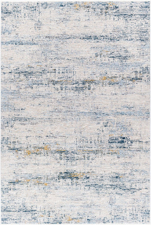 Livabliss Laila Minimalist Polyester Area Rug with Fringe Detail for Living and Dining Rooms Teal, Dusty Sag 6'7" x 9'6" LAA2309-6796