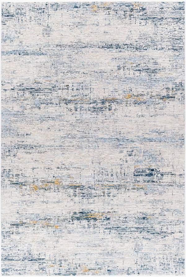 Livabliss Laila Minimalist Polyester Area Rug with Fringe Detail for Living and Dining Rooms Teal, Dusty Sag 6'7" x 9'6" LAA2309-6796