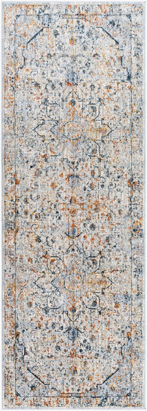 Livabliss Laila Traditional Machine Woven Polyester Area Rug with High Low Pile Texture Teal, Dusty Sag 2'7" x 7'3" LAA2310-2773