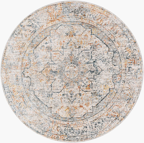 Livabliss Laila Traditional Machine Woven Polyester Area Rug with High Low Pile Texture Teal, Dusty Sag 7'10" x 7'10" LAA2310-710RD