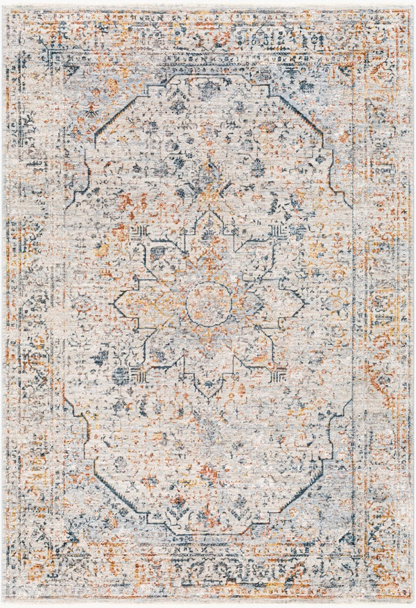 Livabliss Laila Traditional Machine Woven Polyester Area Rug with High Low Pile Texture Teal, Dusty Sag 9' x 12'2" LAA2310-9122