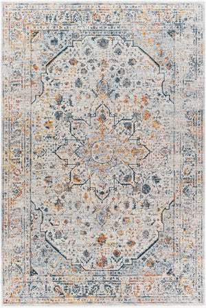 Livabliss Laila Traditional Machine Woven Polyester Area Rug with High Low Pile Texture Teal, Dusty Sag 6'7" x 9'6" LAA2310-6796