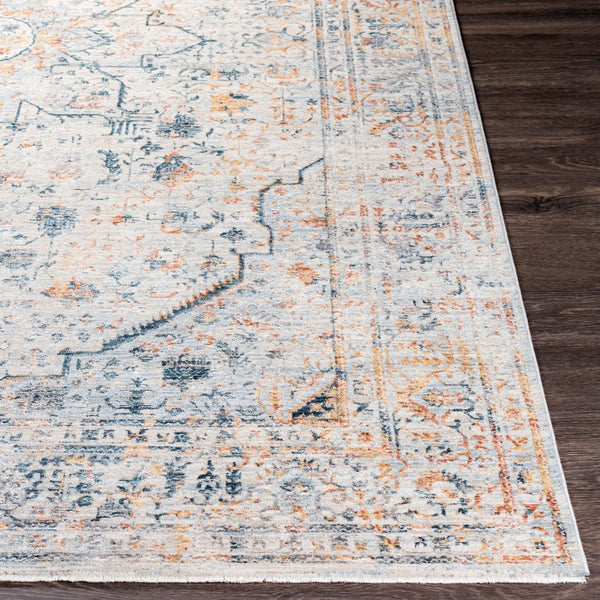 Livabliss Laila Traditional Machine Woven Polyester Area Rug with High Low Pile Texture Teal, Dusty Sag 7'10" x 7'10" LAA2310-710RD