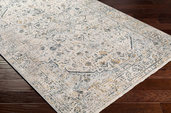 Livabliss Laila Traditional Medallion Area Rug Polyester Pile Fringe Trim Formal Living Room Teal, Dusty Sag 12' x 15' LAA2311-1215