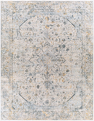 Livabliss Laila Traditional Medallion Area Rug Polyester Pile Fringe Trim Formal Living Room Teal, Dusty Sag 7'10" x 10'2" LAA2311-710103