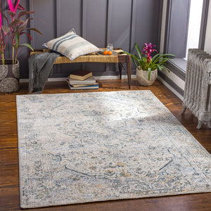 Livabliss Laila Traditional Medallion Area Rug Polyester Pile Fringe Trim Formal Living Room Teal, Dusty Sag 12' x 15' LAA2311-1215