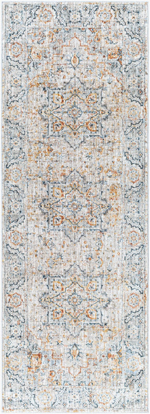 Livabliss Laila Traditional Polyester Area Rug with Fringe for Living Room and Dining Space Teal, Dusty Sag 2'7" x 7'3" LAA2312-2773