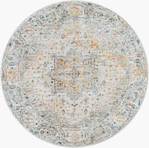 Livabliss Laila Traditional Polyester Area Rug with Fringe for Living Room and Dining Space Teal, Dusty Sag 7'10" x 7'10" LAA2312-710RD