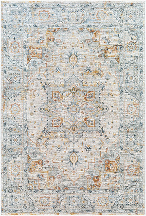 Livabliss Laila Traditional Polyester Area Rug with Fringe for Living Room and Dining Space Teal, Dusty Sag 9' x 12'2" LAA2312-9122
